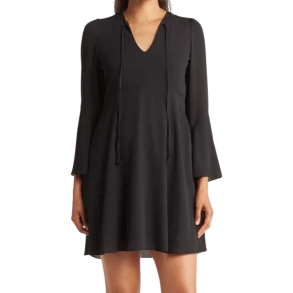 Sam Edelman Women's V-Neck Bell-Sleeve Mini Dress Size 10 NWT - Picture 4 of 6